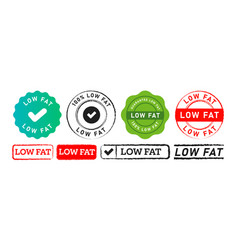 Low Fat Rectangle And Circle Stamp Label Sticker