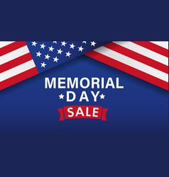 Memorial Day Sale Banner With Flag And Ribbon