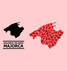 Red Valentine Collage Map Majorca