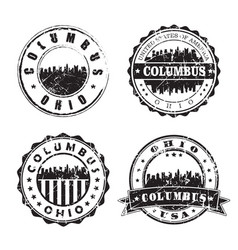 Columbus Ohio Stamp Skyline Postmark Silhouette