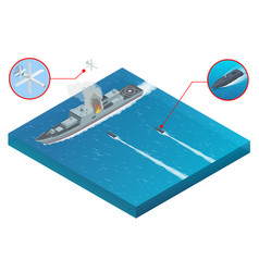 Isometric Attack Of A Military Naval Warship