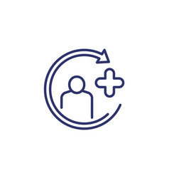 Rehab And Recovery Line Icon On White