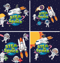 Set Stem In Space Logo And Astronaut