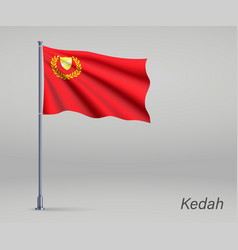 Waving Flag Kedah - State Malaysia