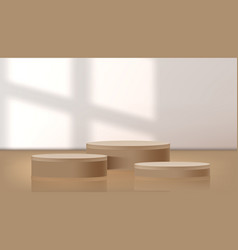 3d Pastel Brown Corrugate Cylinder Product Podiums