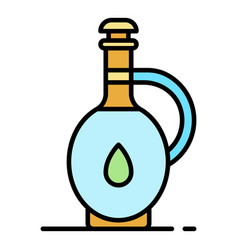 Aloe Glass Bottle Icon Color Outline