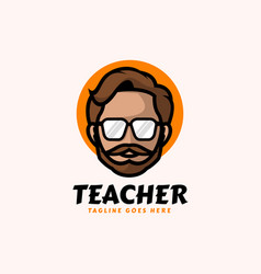 Logo Teacher Mascot Cartoon Style