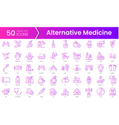 Set Of Alternative Medicine Icons Gradient Style