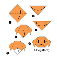 Step instructions how to make origami a rabbit Vector Image