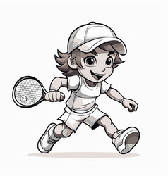 A Little Girl Playing Tennis With Racket