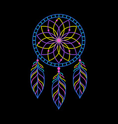 Dream Catcher In Line Art Style