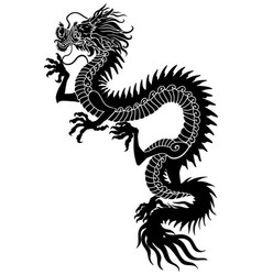 Eastern Dragon Silhouette Side View Tattoo