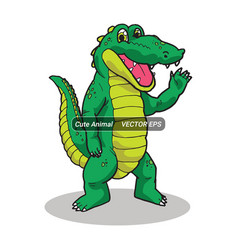 Cute Alligator Crocodile Animal Mascot Smiling