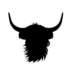 Cute Head Silhouette Of Scottish Cattle