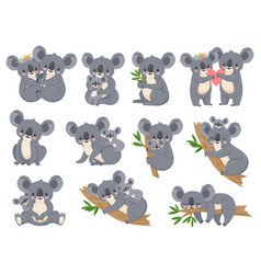 Cute Koala And Baby Cartoon Little Koalas