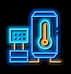 Temperature Control Device Neon Glow Icon