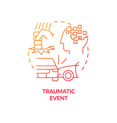 Traumatic Event Red Gradient Concept Icon