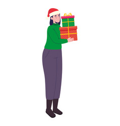 Woman With Christmas Gifts