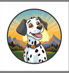 Dalmatian Dog Colorful Cartoon Kawaii Character