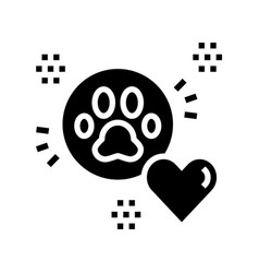 Pet Paw Love Heart Glyph Icon