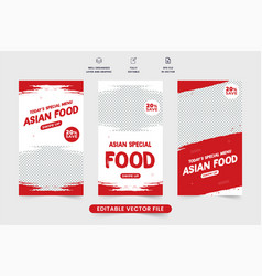 Asian Food Social Media Story Template Set Design