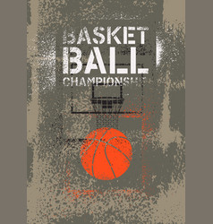 Basketball Championship Stencil Grunge Poster