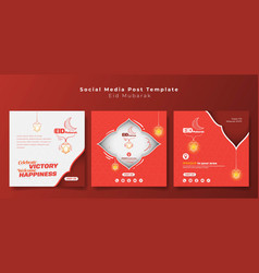 Set Of Social Media Post Template In Orange