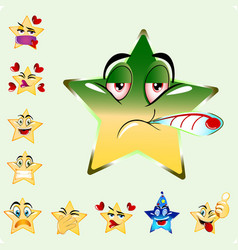 Sick Star Emoji Green Yellow Combine Color