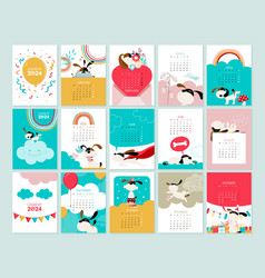 Calendar 2024 A4 With Dog Cute Full