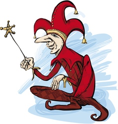 Court Jester In Red Costume