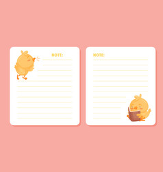 Empty Card With Cute Yellow Chicken