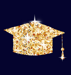 Graduation Cap Symbol Concept Gold