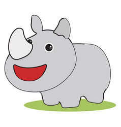 Baby Rhino On White Background