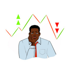 Black Man Trader Investor And Price Fluctuation