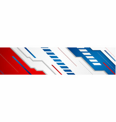 Red And Blue Abstract Tech Geometric Banner Design