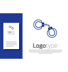 Blue Sexy Fluffy Handcuffs Icon Isolated On White