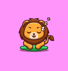 Lion Sleepy Cute Creative Kawaii Cartoon Mascot