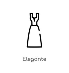 Outline Elegante Icon Isolated Black Simple Line