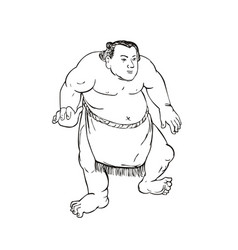 Professional Sumo Wrestler Or Rikishi In Fighting