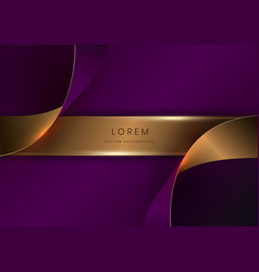 Abstract 3d Curved Purple And Gold Ribbon