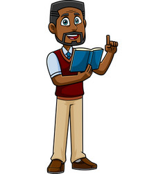 African American Teacher Cartoon Character