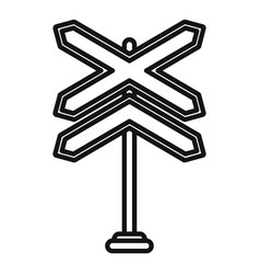 Crossing Rail Sign Icon Outline Railway