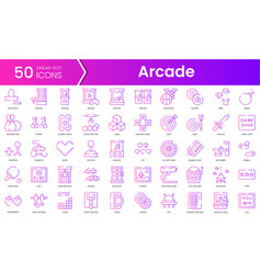 Set Of Arcade Icons Gradient Style Icon Bundle