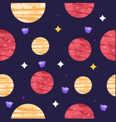 Space Planets Seamless Pattern