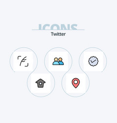 Twitter Line Filled Icon Pack 5 Icon Design Off