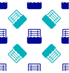 Blue Water Polo Icon Isolated Seamless Pattern On