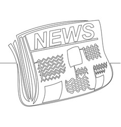 Continuous Line Drawing Paper Newspaper Concept