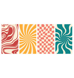 Groovy Hippie 70s Backgrounds Set