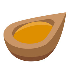 Half Jojoba Nut Icon Isometric Style