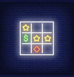 Neon Icon Of Bingo Card